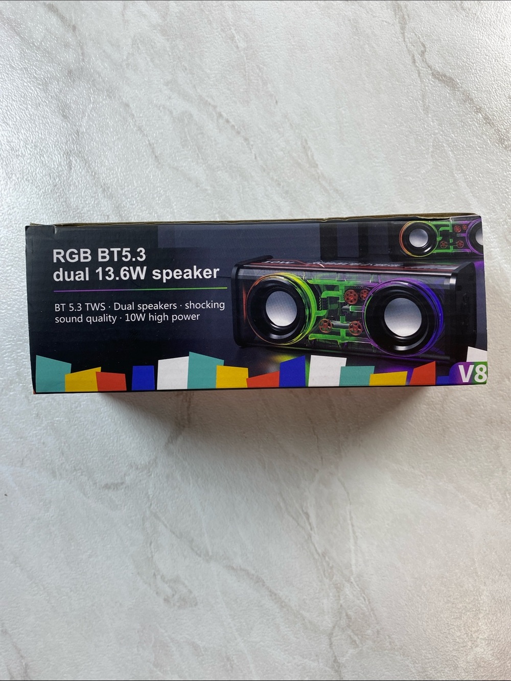 RGB BT5.3 Dual 13.6W Portable Speaker - Black